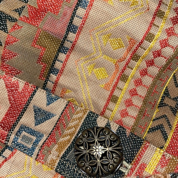 Chicos Cotton Blend Aztec Print Buttn Jacket - Picture 6 of 8